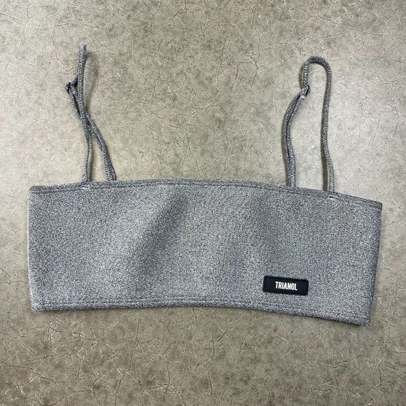 Triangl Swimwear Silver Shimmer Bikini Top - Picture 2 of 4